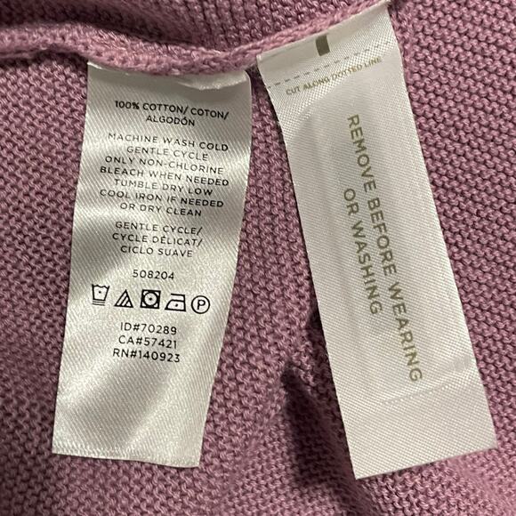 Loft NWT Purple Cotton Knit Sleeveless Blouse Sz L - Picture 4 of 6